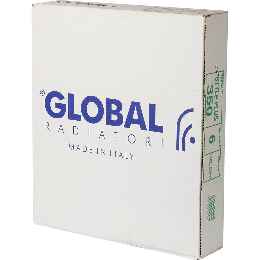 Радиатор биметаллический Global STYLE PLUS 350 6 секций боковое подключение (белый RAL 9010), STP03501006