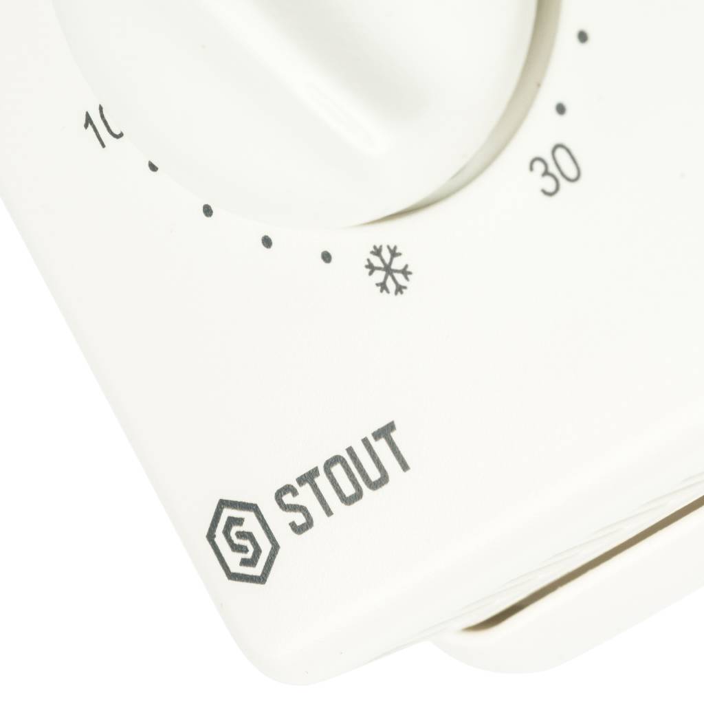 Комнатный проводной термостат STOUT TI-N с переключателем зима-лето и светодиодом, STE-0001-000001