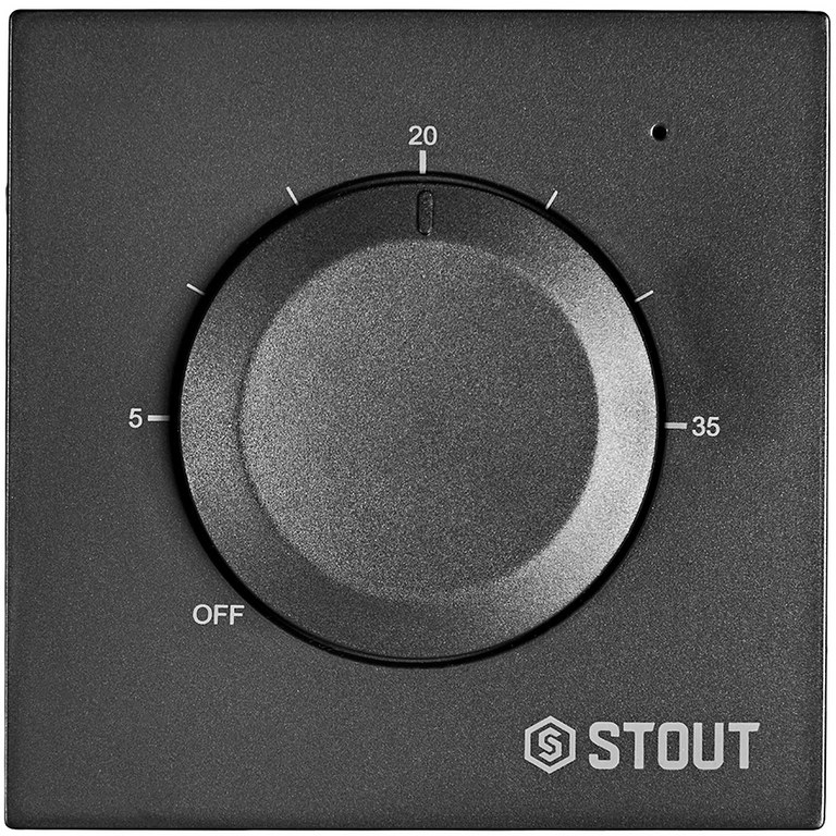 Термостат теплого пола STOUT STE-2001 16А черный, STE-2001-110720
