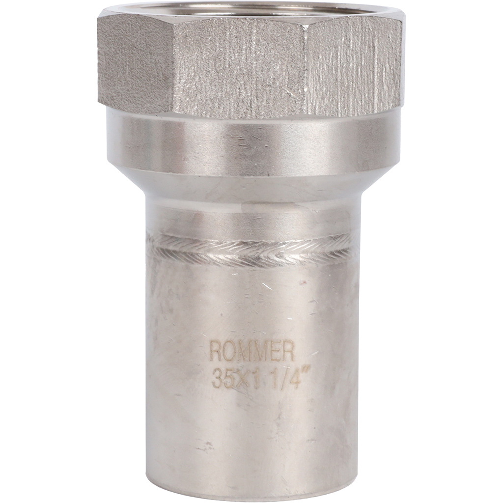 Вставка переходная НПр-ВР ROMMER 35х1 1/4 из нержавеющей стали прессовой, RSS-0023-035114