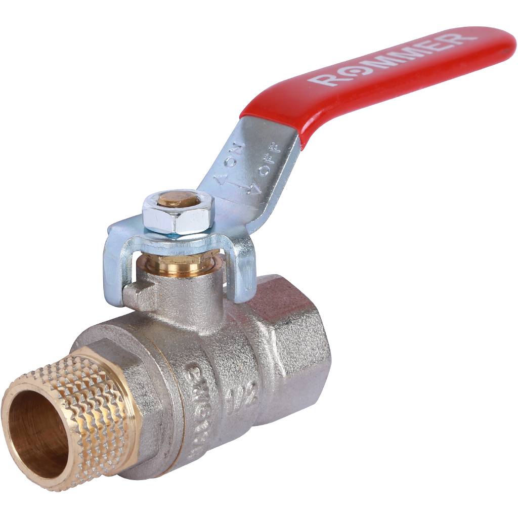 Кран шаровой ROMMER 1/2 ВН/НР, ручка рычаг, RBV-0002-0210315