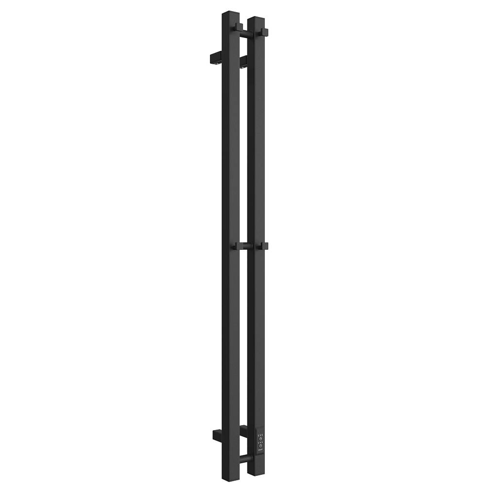 Полотенцесушитель STOUT электрический ROCK quadro 120*08 Черный матовый 2 опоры, SHQ-R2Q0-012008