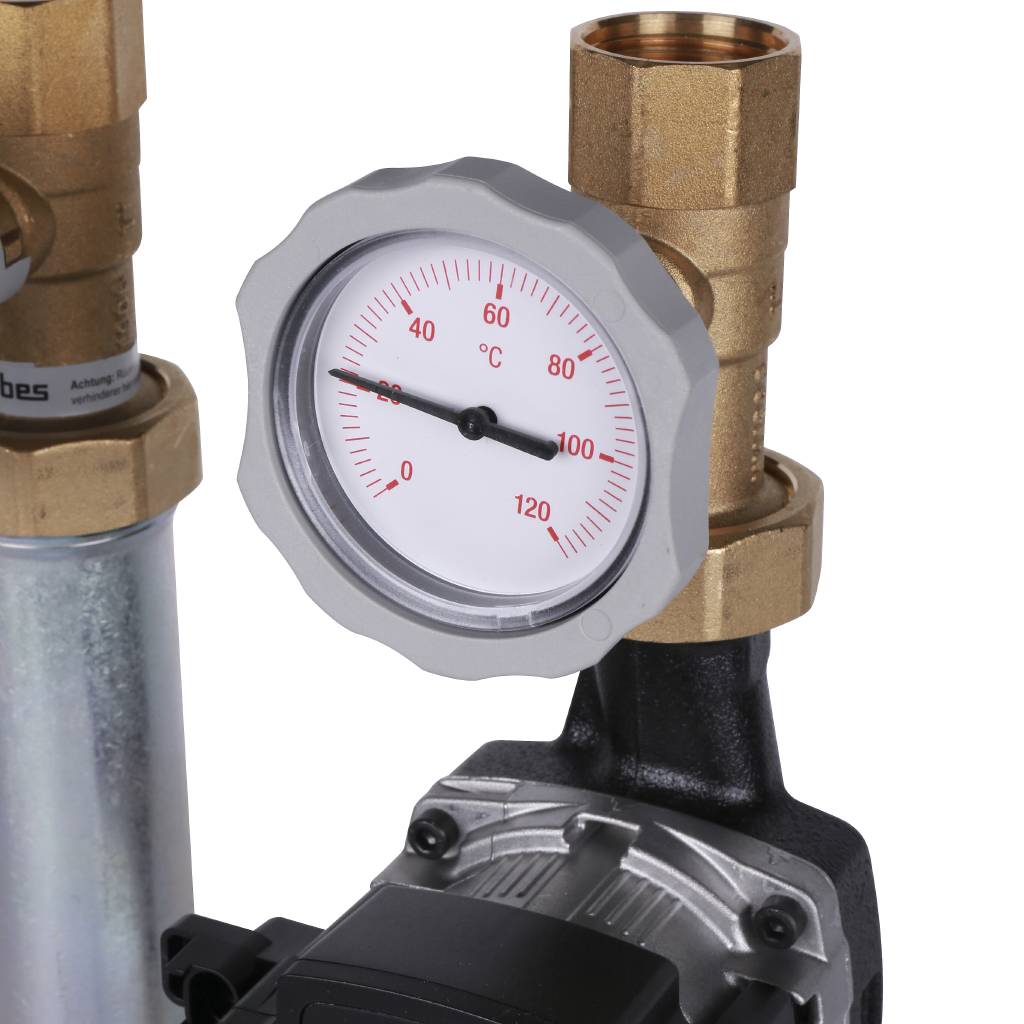 Группа насосная Meibes, поколение 8, MK с нас. Grundfos UPM3 Hybrid 25-70* , трехход. смесит., 1, M66831.36