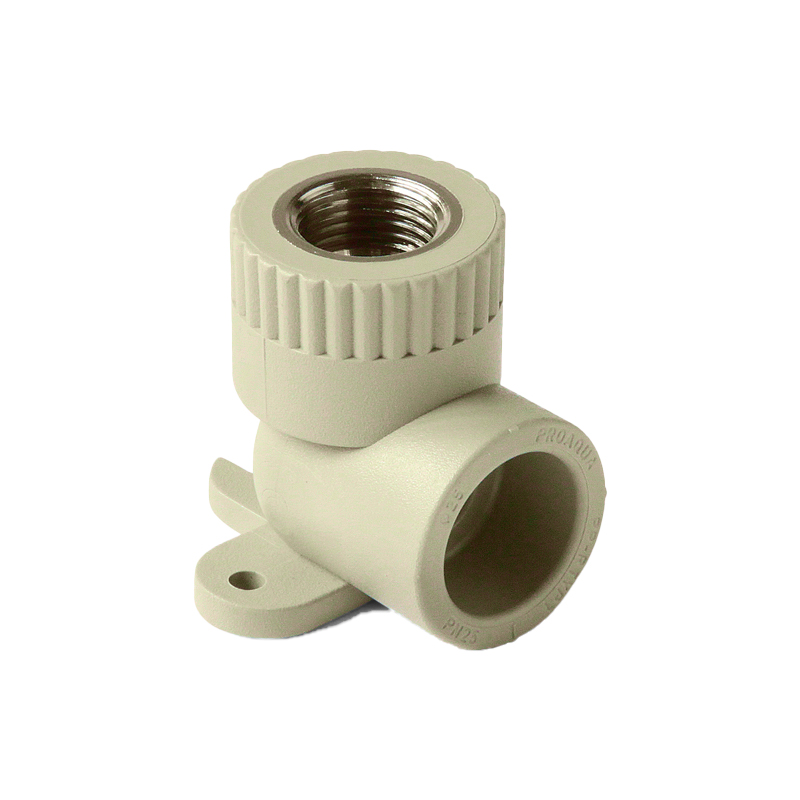 Угольник Pro Aqua d=25-1/2 PP-R с креплением комбинированный ВР Серый, PA28012PG