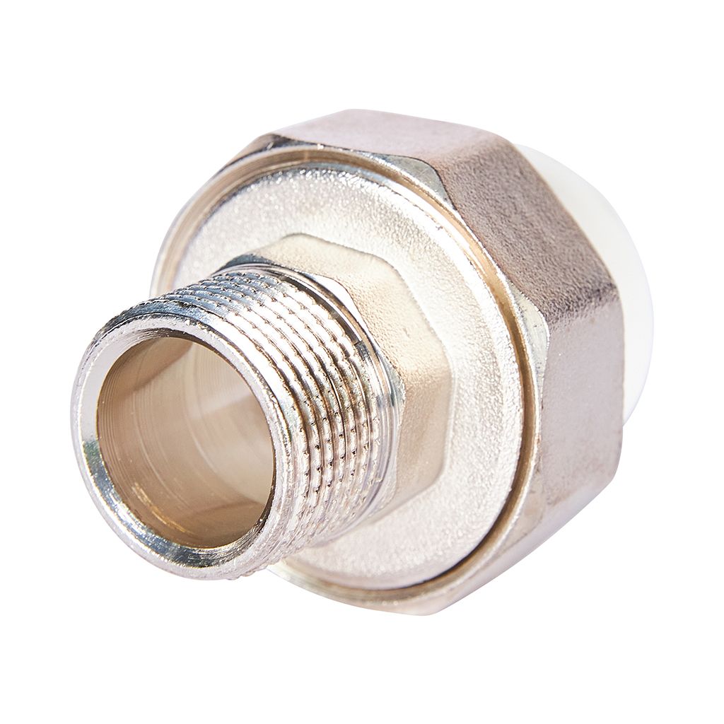 Муфта комбинированная Pro Aqua d=25-3/4 PP-R разъемная (американка) УСИЛЕННАЯ НР Белая, PA21014S