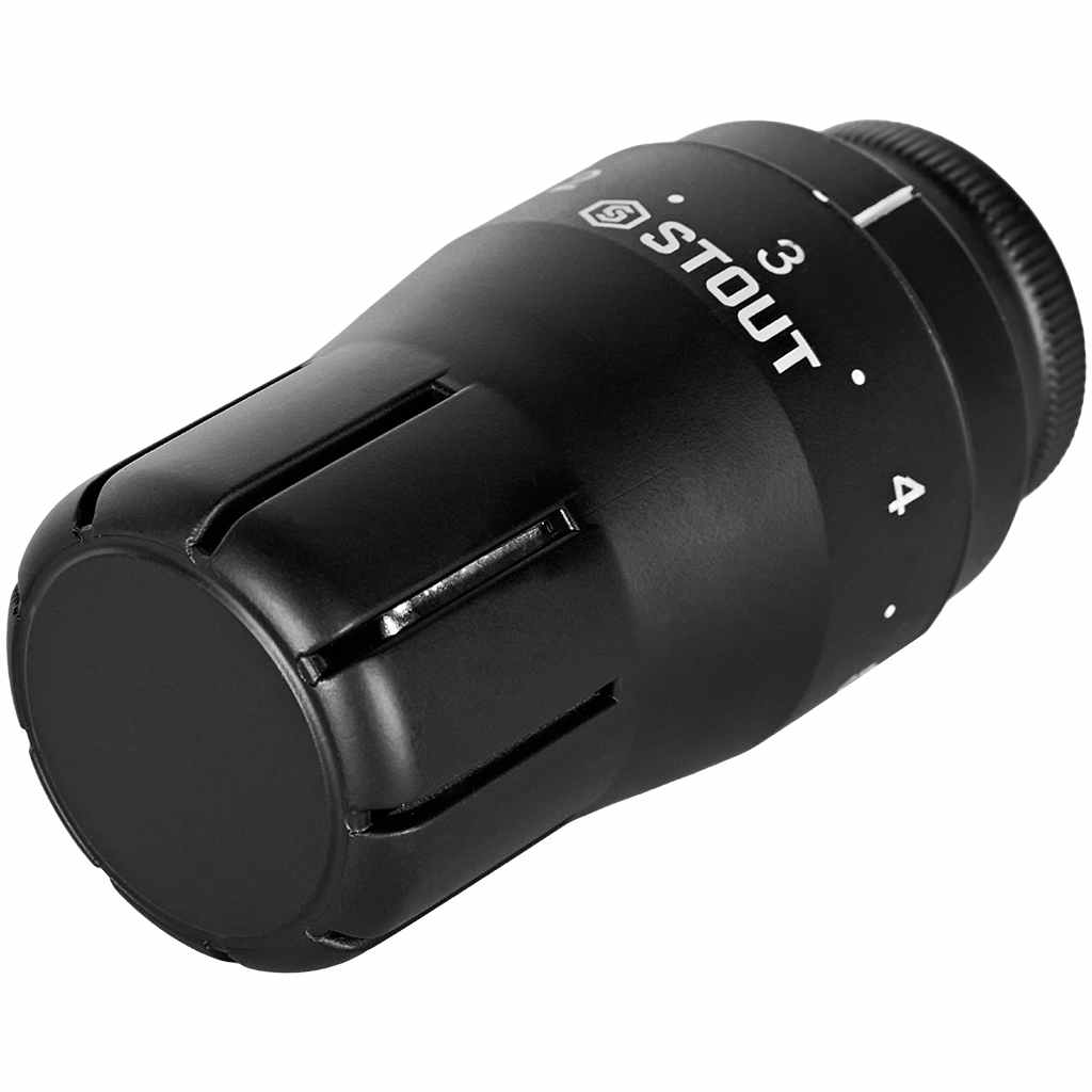 Головка термостатическая STOUT Design черная, жидкостная M30x1,5, SHTD-0002-003015B