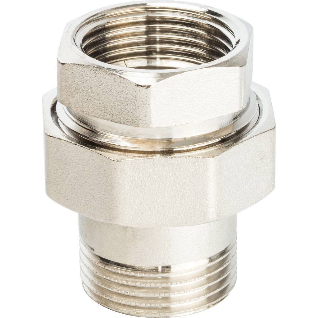 Разъемное соединение STOUT американка ВН никелированное, уплотнение под гайкой 1 o-ring кольцо, SFT-0041-000001