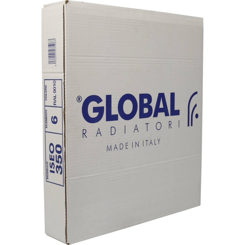 Радиатор алюминиевый Global ISEO 350 6 секций боковое подключение (белый RAL 9010), IS035006