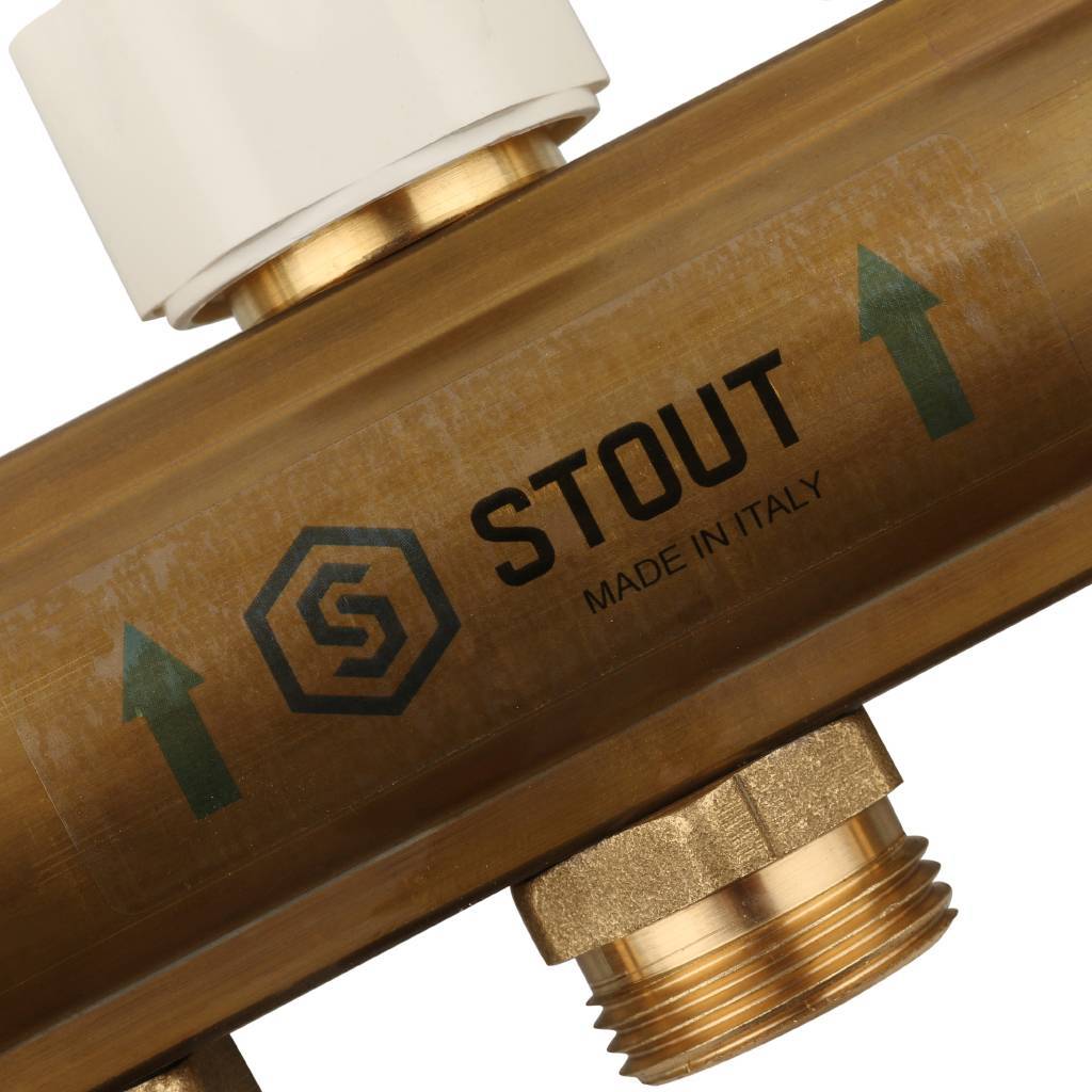 Распределительный коллектор из латуни с расходомерами STOUT 3 выхода, SMB 0473 000003