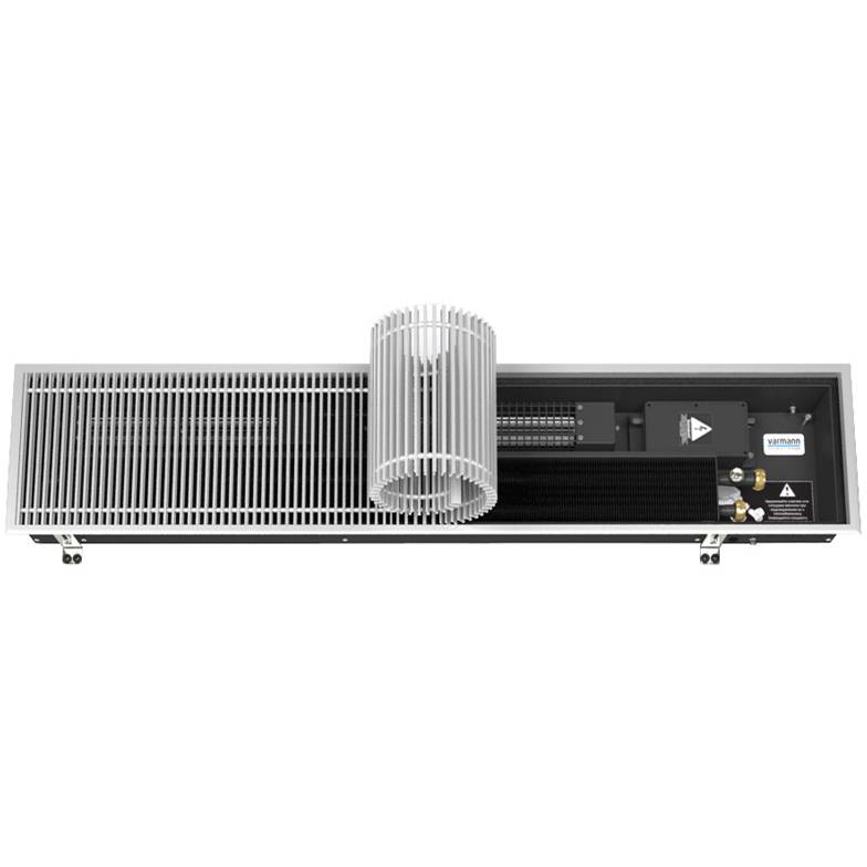 Внутрипольный конвектор VARMANN Qtherm 75х190х4088 (решетка анодированная в цвет латуни) правое подключение, Q 190.75.4088.R5323 RR U EV3