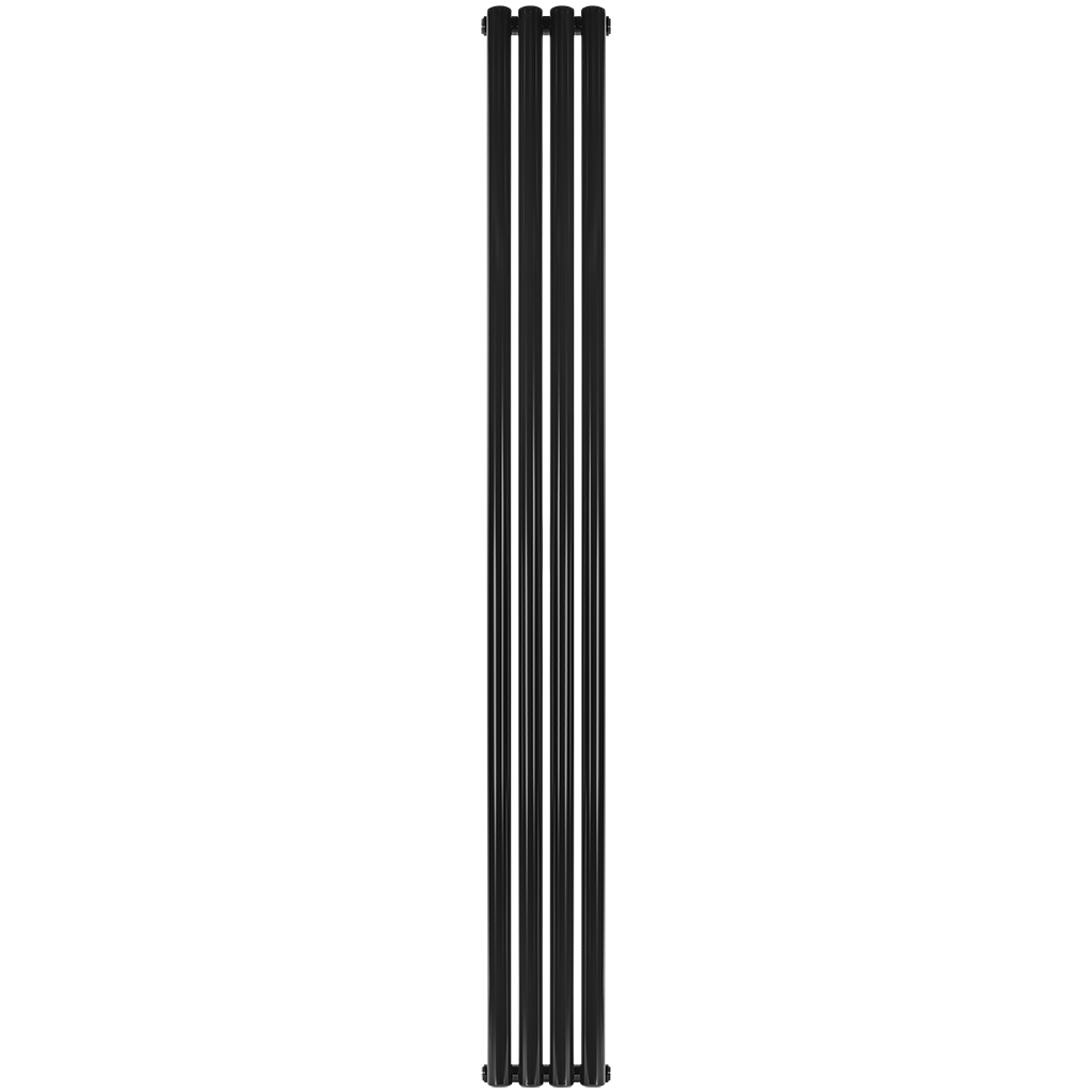 Стальной трубчатый радиатор STOUT TUBE ROUND 4 секции боковое подключение R40 1-1750-4 RAL9005, STR40117504RAL9005