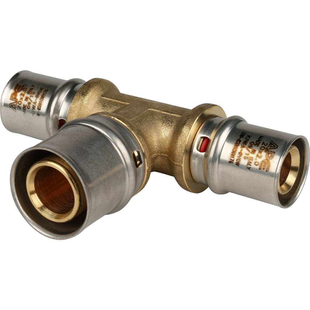 Тройник переходной STOUT 20х26х20 для металлопластиковых труб прессовой, SFP-0005-202620