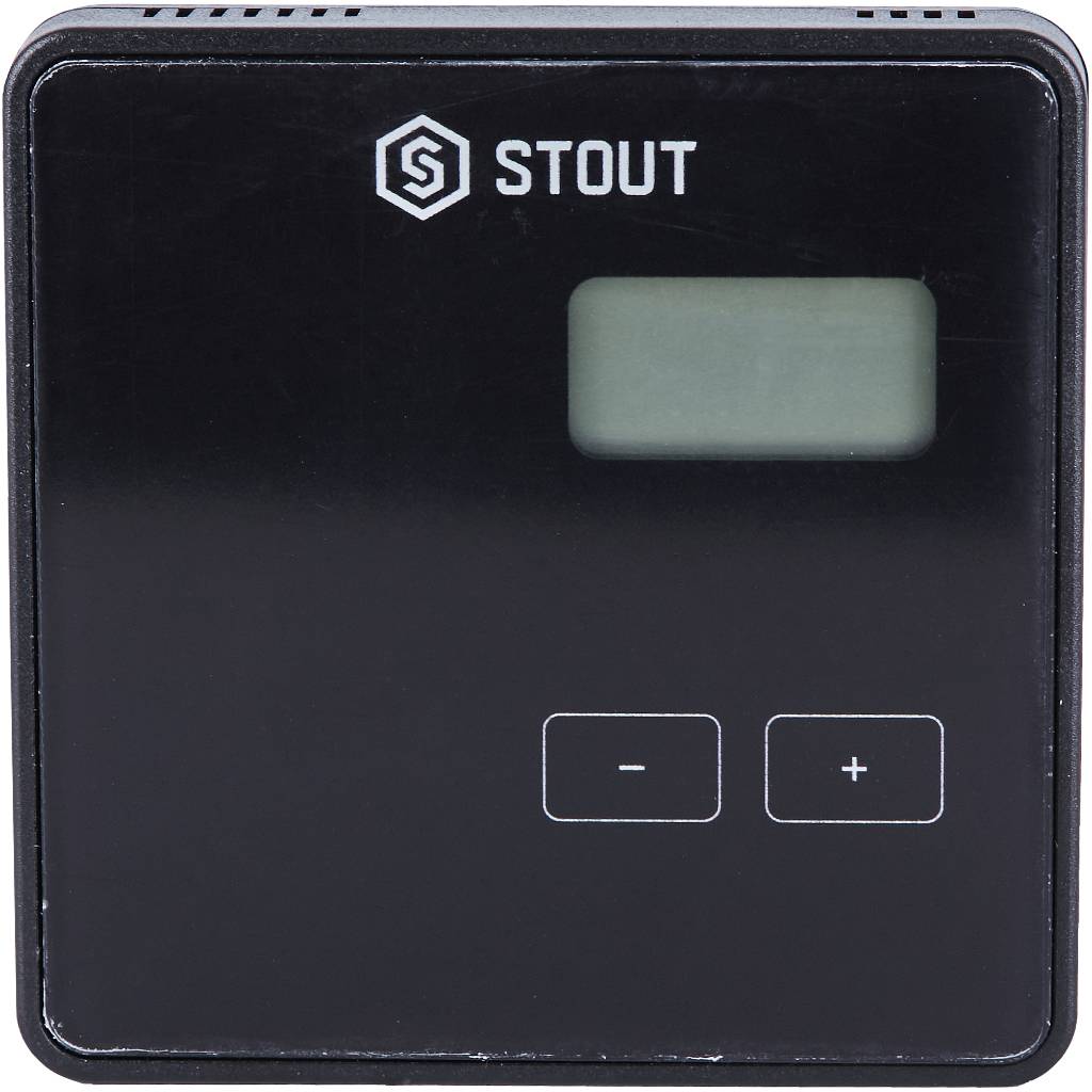 Беспроводной комнатный регулятор STOUT R-8b, черный, STE-0101-008002