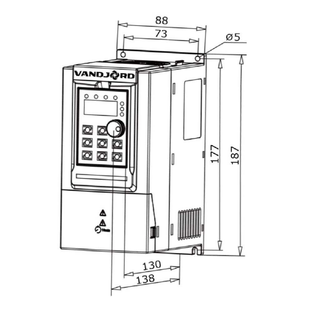 Преобразователь частоты Vandjord CUE10-4T1R5B-E-NP 1100490729000010, 52111005