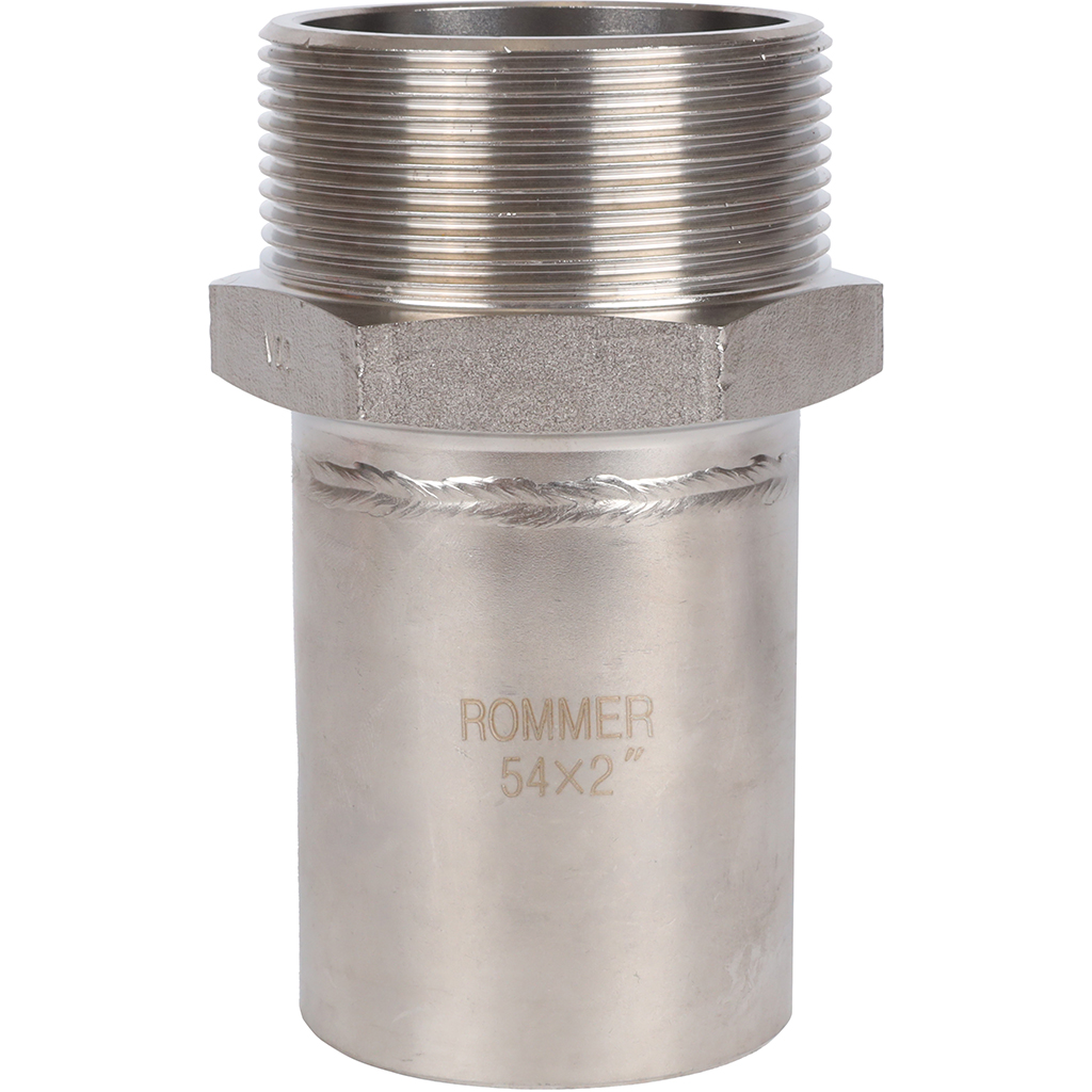 Вставка переходная НПр-НР ROMMER 54х2 из нержавеющей стали прессовой, RSS-0024-000542