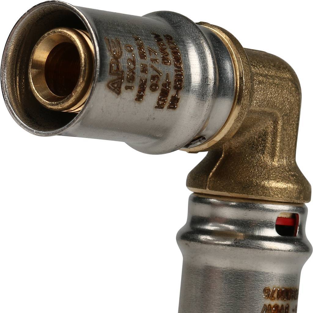 Угольник STOUT  90° 16х16 для металлопластиковых труб прессовой, SFP-0009-001616