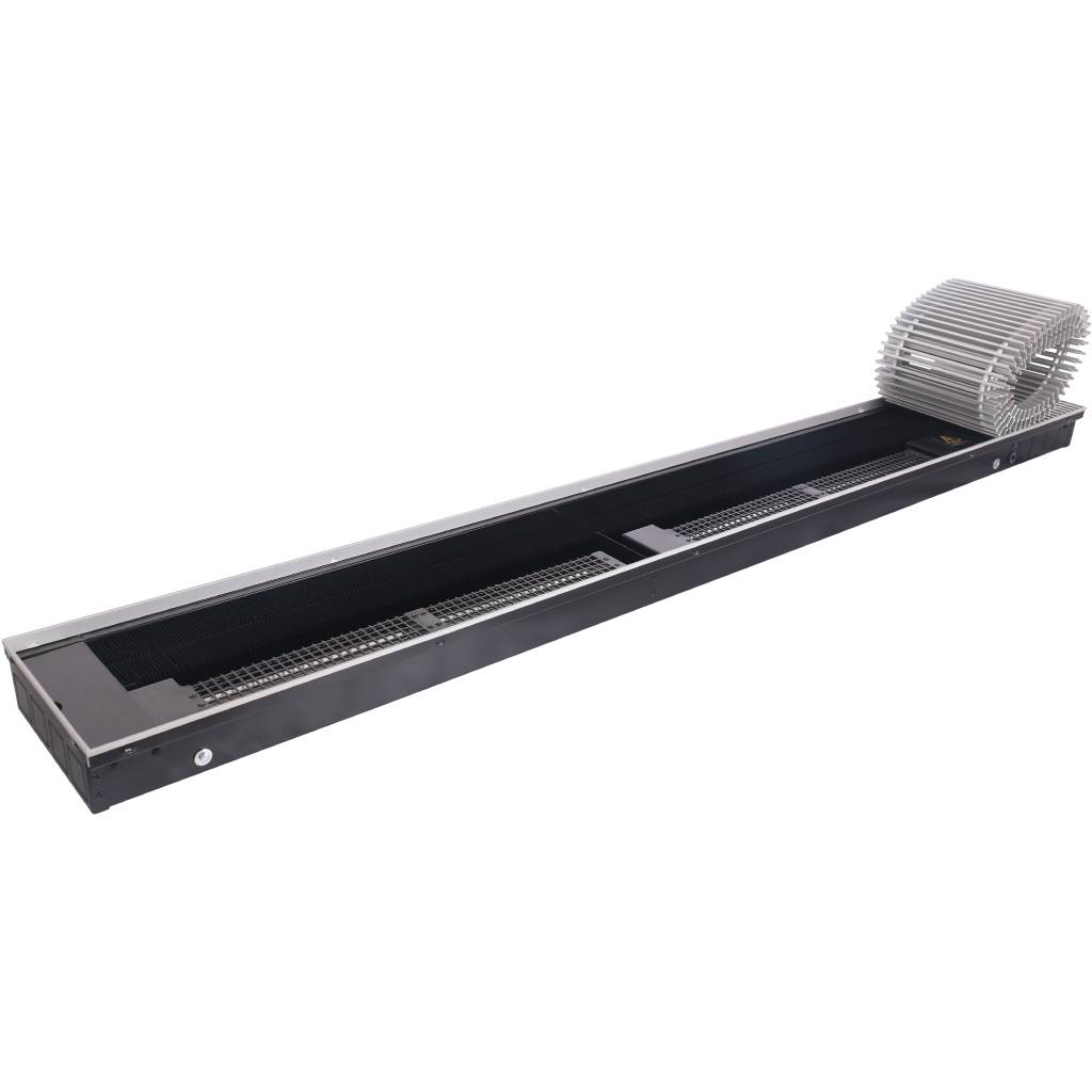 Внутрипольный конвектор STOUT SCQ-1100 75х240х1750 (Решётка роликовая) правое подключение, SCQ-1100-0724175