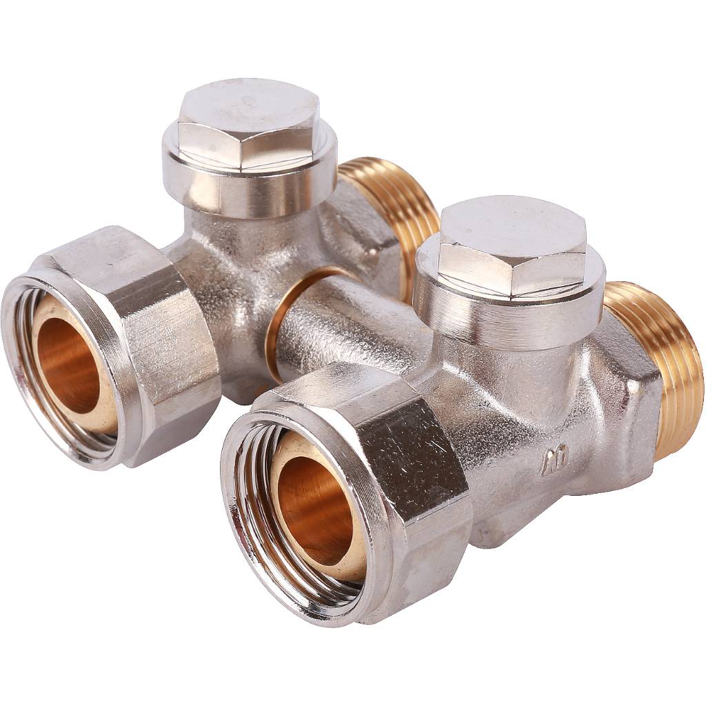 ZB-запорно-присоединительный узел OVENTROP Multiflex V 3/4 НГ x 3/4 НР, из латуни, 1016241