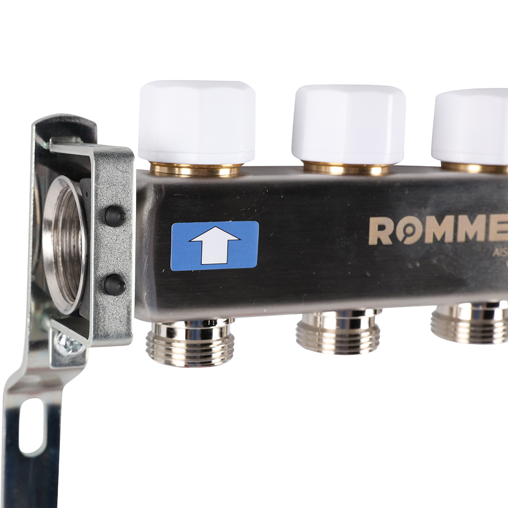 Коллектор из нержавеющей стали с расходомерами ROMMER 4  выхода, RMS-1200-000004