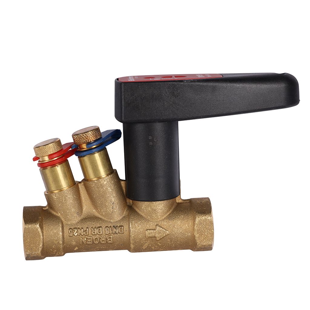 Балансировочный клапан Meibes р/р BALLOREX Venturi FODRV PN25 DN15 с измерительными нипелями, запорный без дренажа, ME 80597.403