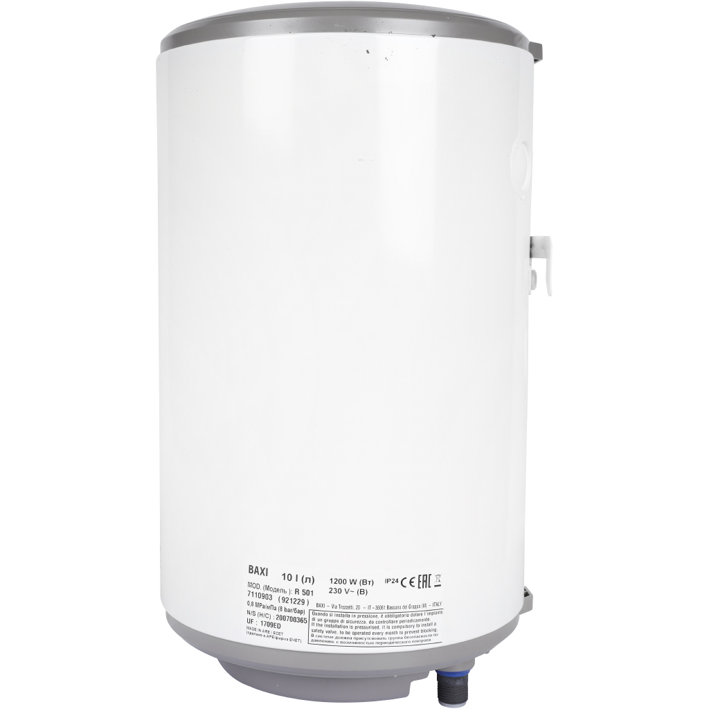 Водонагреватель накопительный 10 л. Baxi EXTRA R 501 вертикальный эмалированная сталь, A7110903