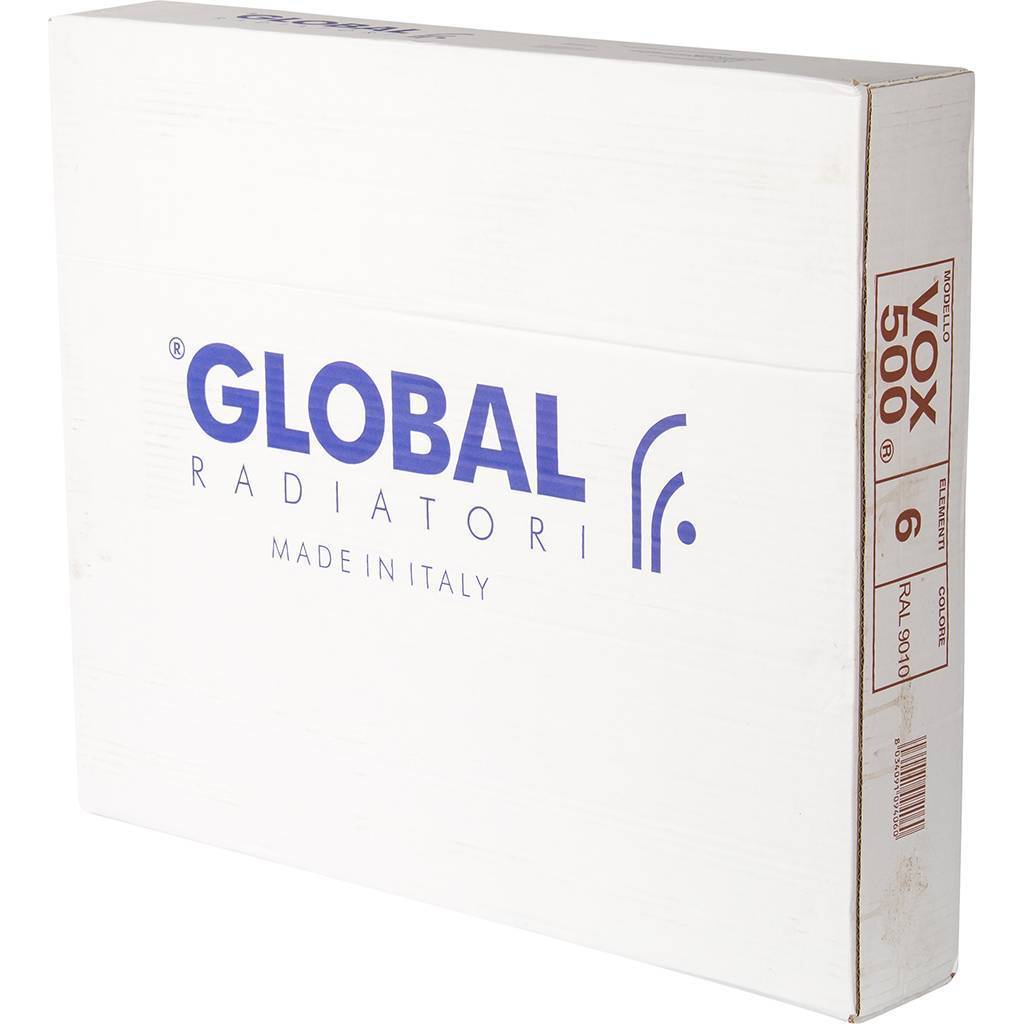Радиатор алюминиевый Global VOX- R 500 6 секций боковое подключение (белый RAL 9010), VX05001006