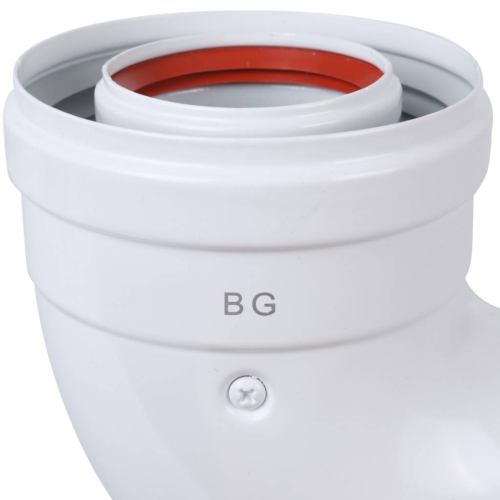 Отвод Baxi KHG (New) DN 60/100 коаксиальный 90 (трубопровод), без муфты, KHG71410151-