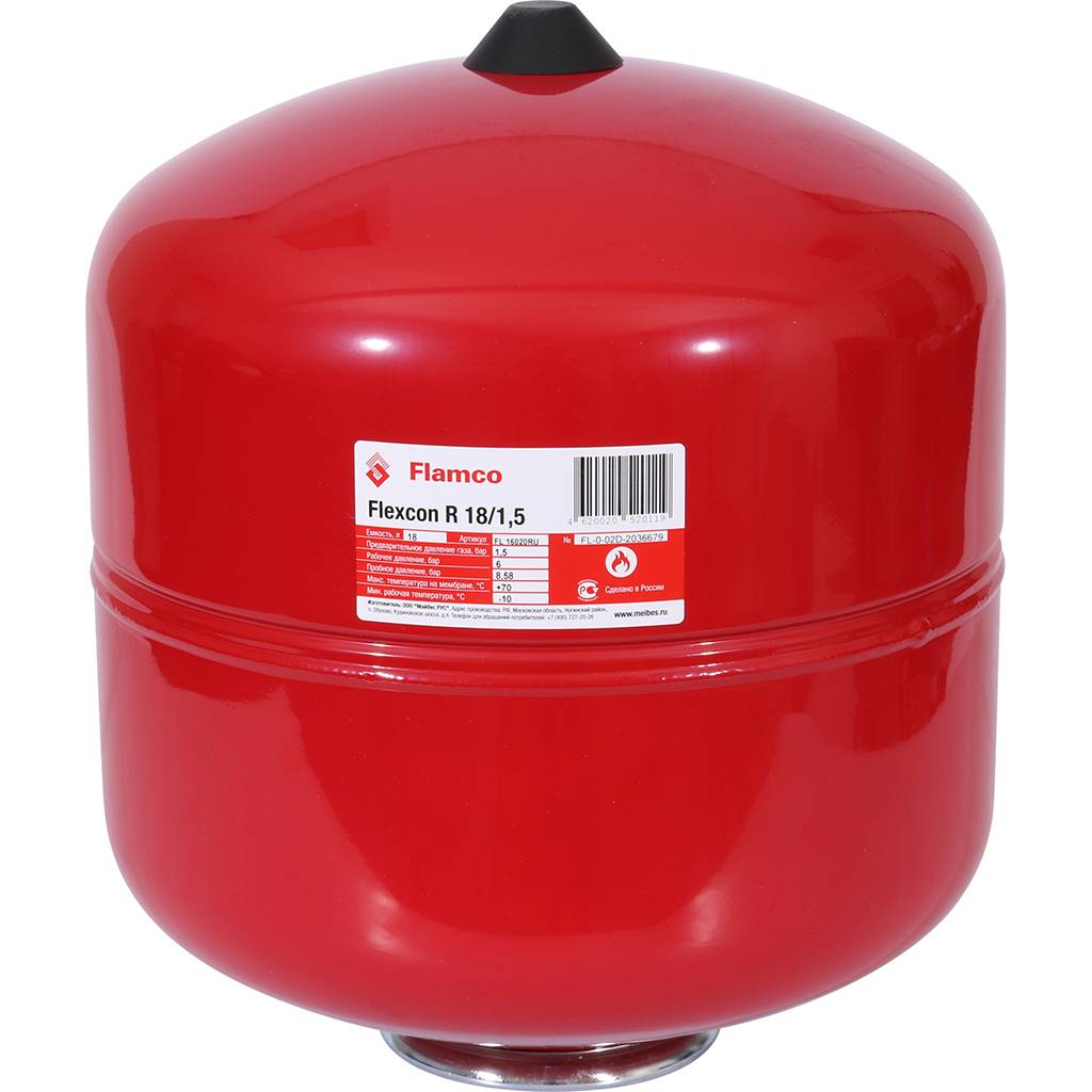 Расширительный бак Flamco Flexcon R (теплоснабжение/холодоснабжение) Flexcon R 18л/1,5 - 6bar, 16020RU