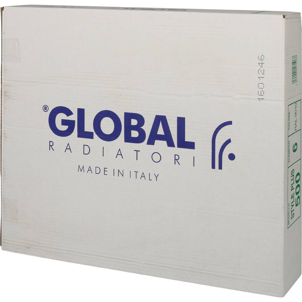 Радиатор биметаллический Global STYLE PLUS 500 6 секций боковое подключение (белый RAL 9010), STP05001006