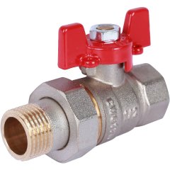 Кран шаровой ROMMER с американкой 1/2 ВН/НР, ручка бабочка, RBV-0005-0510215