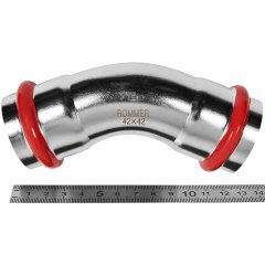 Угольник ROMMER 45° ВПр-ВПр, 42, из нержавеющей стали прессовой, RSS-1005-000042