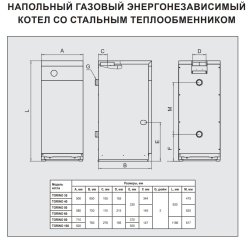 Газовый напольный котел Ferroli TORINO 50 со стальным теплообменником, 0QN013YA