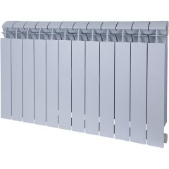 Радиатор биметаллический Global STYLE PLUS 500 12 секций боковое подключение (цвет cod.08 grigio argento opaco metallizzato 2676 (серый)), 155272