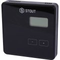 Проводной комнатный регулятор STOUT R-9b, черный, STE-0101-009002