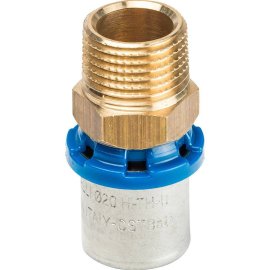 Муфта Prandelli Multyrama с наружной резьбой (20 х 2,0) x 1/2 профиль H, TH, U для металлопластиковых труб прессовой, 509.01.52.0