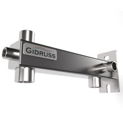 Основание консоли GIDRUSS BKSS-24D.BASIS для ГВС (бак до 24 л снизу, группа безопасности, подключение для предохранительного клапана G(НР), для воздухоотводчика Rp(ВР), для манометра Rp ), BK 24D1B 00