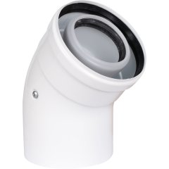 Отвод 45° конденсационный коаксиальный ROMMER D60(п-м)/100(п-м), RCA-8610-000045