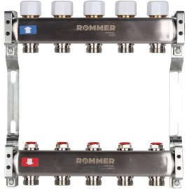 Коллектор из нержавеющей стали без расходомеров ROMMER 5 выходов, RMS-3200-000005