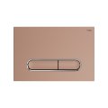 Панель смыва РЕХАУ NOVA ELLIPSE 002 с овальными клавишами, пластик, розовое золото, матовый, контур клавиш хром, глянцевый, 19102461001