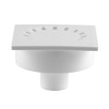 Трап вертикальный с сухим затвором решетка из пластика ВК ПП 150/150х50, короб, белый,РТП