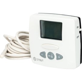 Термостат комнатный электронный STOUT WFHT-LCD. С выносным датчиком, STE-0002-000015