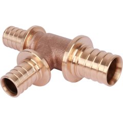 Тройник РЕХАУ RAUTITAN PLATINUM с уменьшенным боковым и торцевым проходами 32-25-25RX для труб из сшитого полиэтилена аксиальный, 13777461001