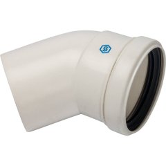 Элемент дымохода STOUT конденсац. угол 45° DN80 м/п PP-FE, SCA-8080-000045