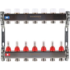 Коллектор из нержавеющей стали с расходомерами ROMMER 7 выходов, RMS-1200-000007