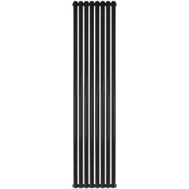 Стальной трубчатый радиатор STOUT TUBE ROUND 8 секций боковое подключение R40 1-1750-8 RAL9005, STR40117508RAL9005