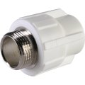 Муфта комбинированная Политэк 20х3/4 наруж. резьба для полипропиленовых труб под сварку (цвет белый), 9000002034