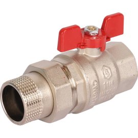 Кран шаровой STOUT полнопроходной с американкой , ВР/НР, ручка бабочка 1 1/4 (EPDM), SVB-1007-000032