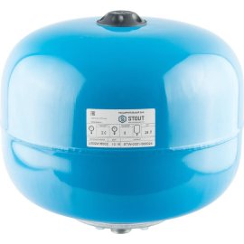 Расширительный бак STOUT STW-0001 гидроаккумулятор 24 л. вертикальный (цвет синий), STW-0001-000024
