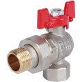 Кран шаровой ROMMER угловой с американкой 1/2 ВН/НР, ручка бабочка, RBV-0006-0610215