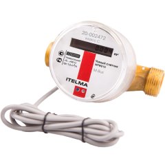 Электронный счетчик горячей воды ITELMA RS-485, класс точности С, Ду 15 мм, L 110 мм